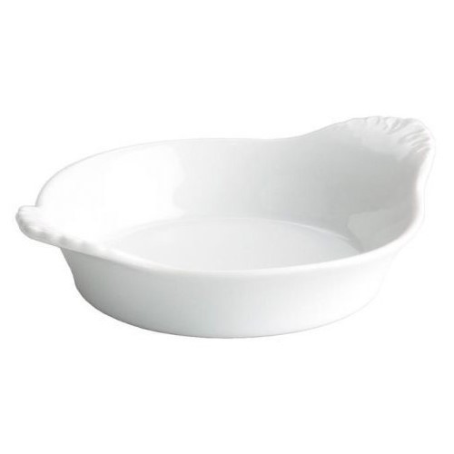PLATO HUEVOS PORCELANA BLANCA C/ASAS 22X17CMS